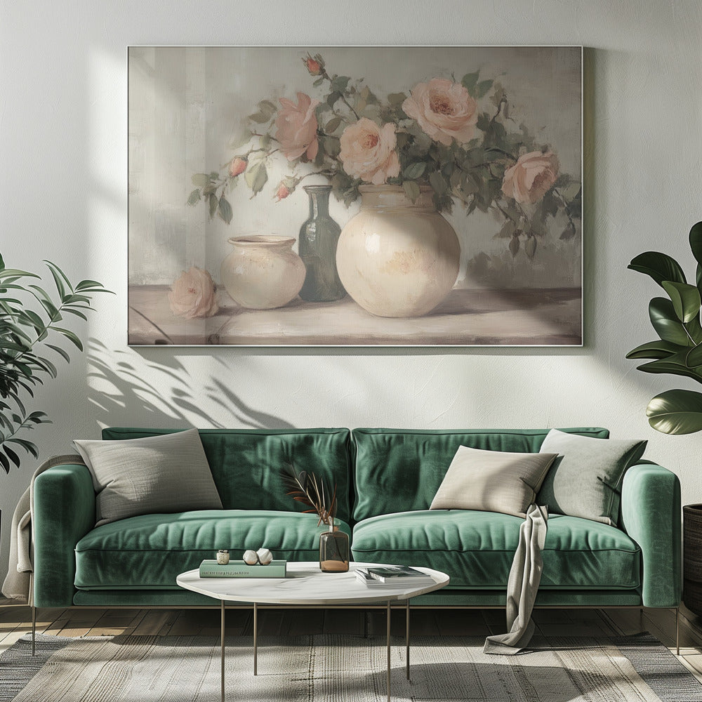Blume in Vase Gemälde | Leinwand