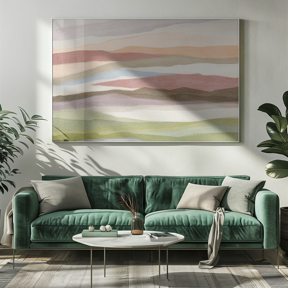 Abstrakte Aquarelllandschaft | Leinwand