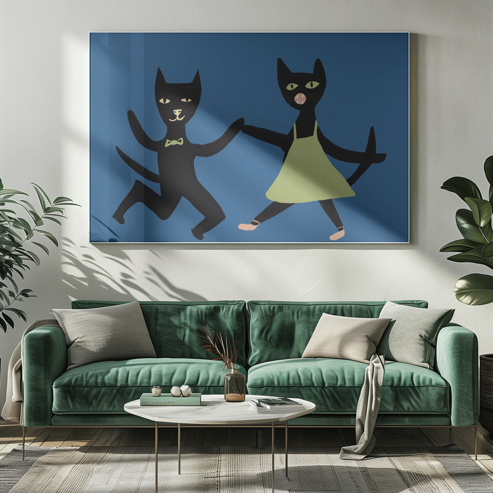 Tanzende Katzen | Leinwand