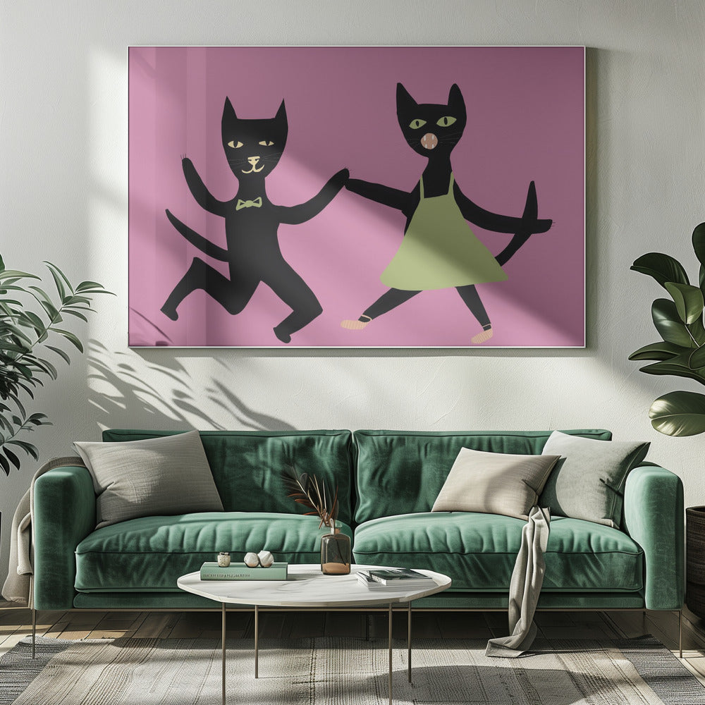 Tanzende Katzen | Leinwand