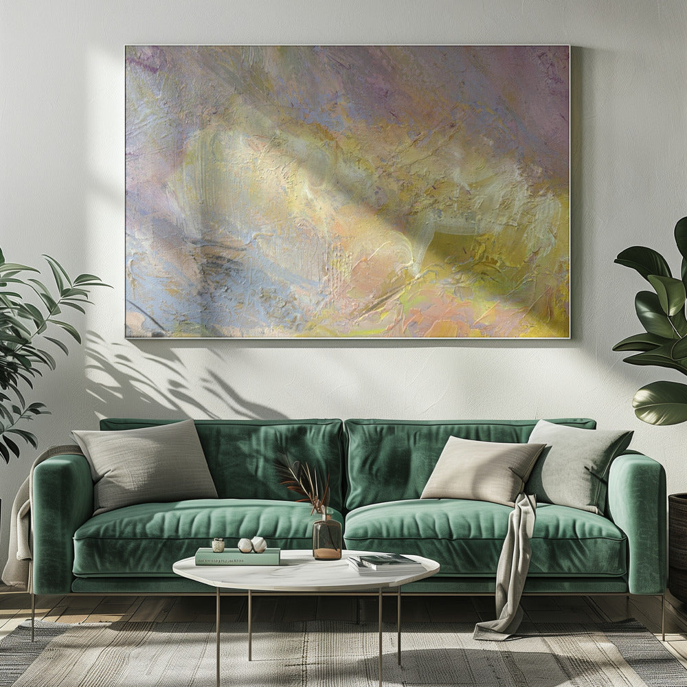 Schwebendes goldenes Abstrakt | Leinwand