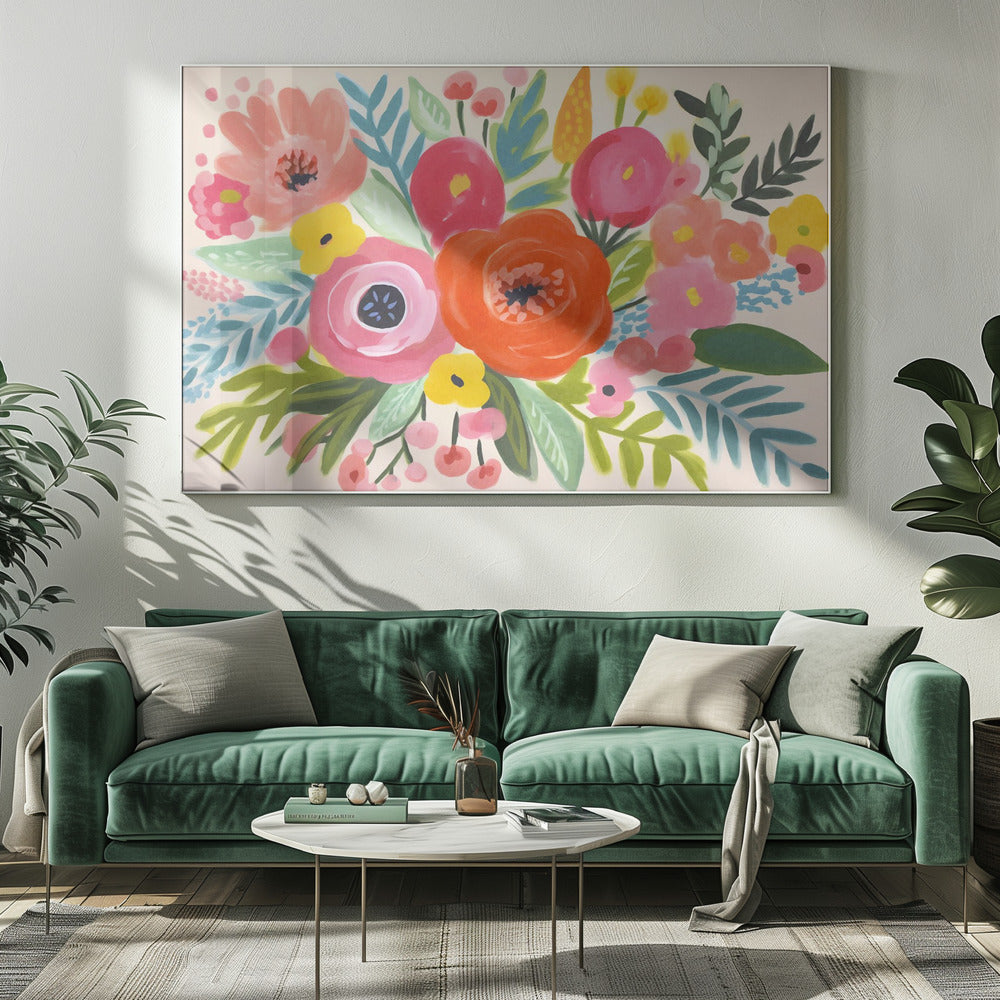 Verspielter Blumenstrauß | Leinwand