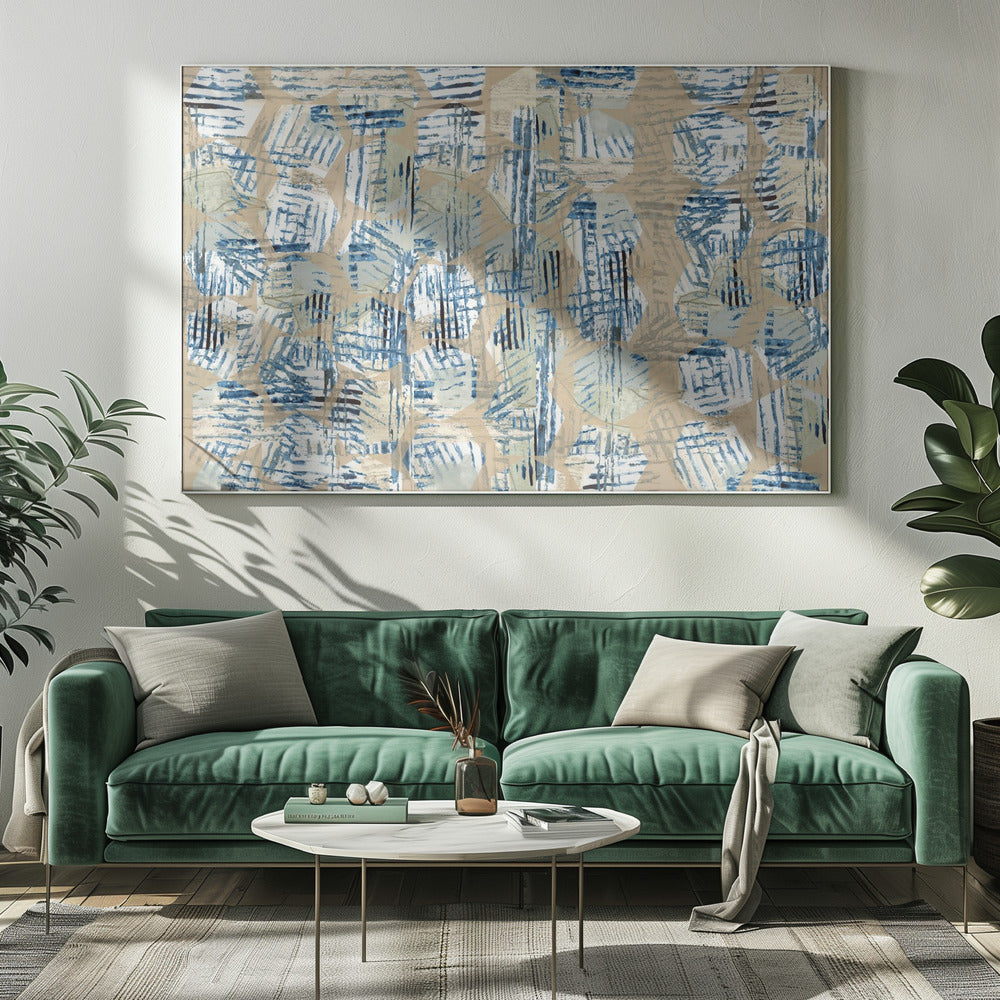 Cornish Blue Hexagons 1 | Leinwand