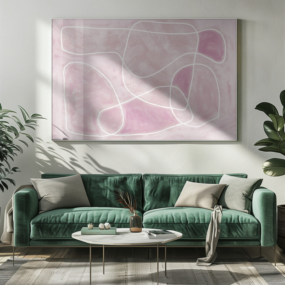 Pastellrosa Strichzeichnung | Leinwand