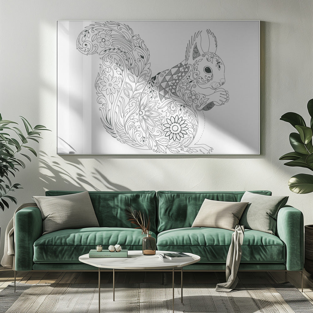 Verziertes Eichhörnchen-Design | Leinwand