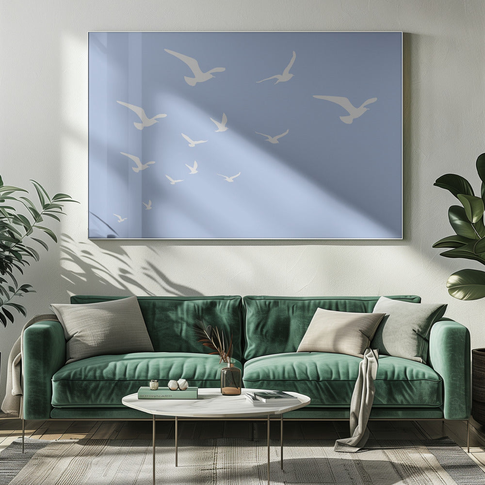 Möwen Blauer Hintergrund | Leinwand