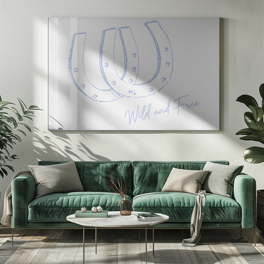 Hufeisen Wild and Free Blau | Leinwand