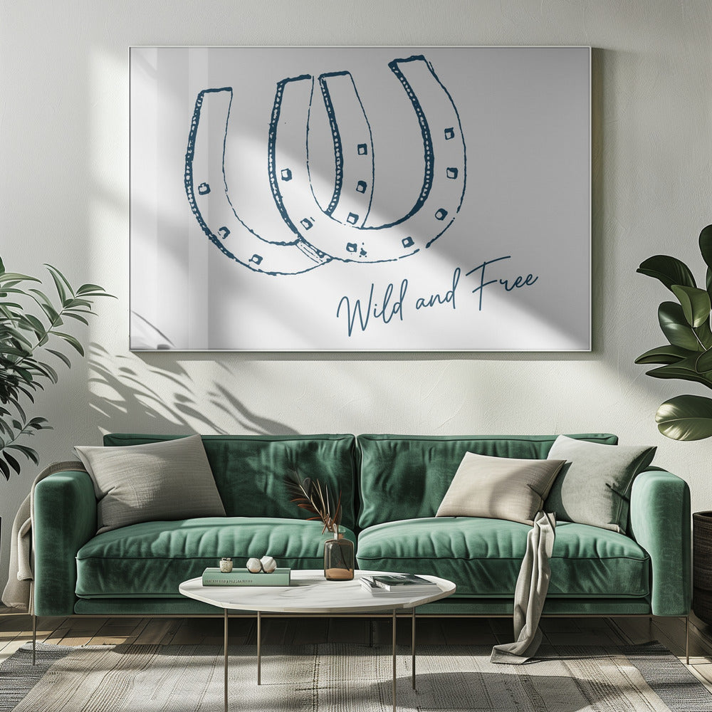 Hufeisen Wild and Free Marineblau | Leinwand