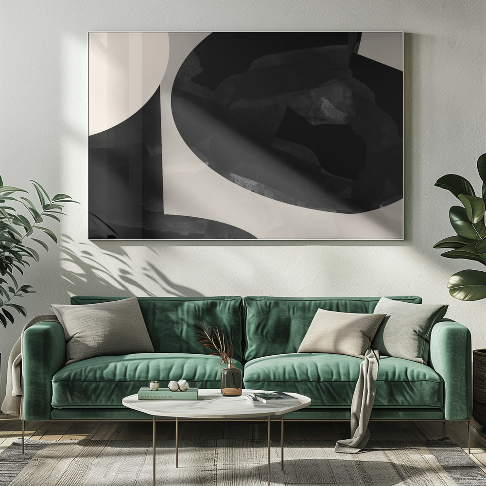Geometrische Formen und neutrale Töne | Leinwand