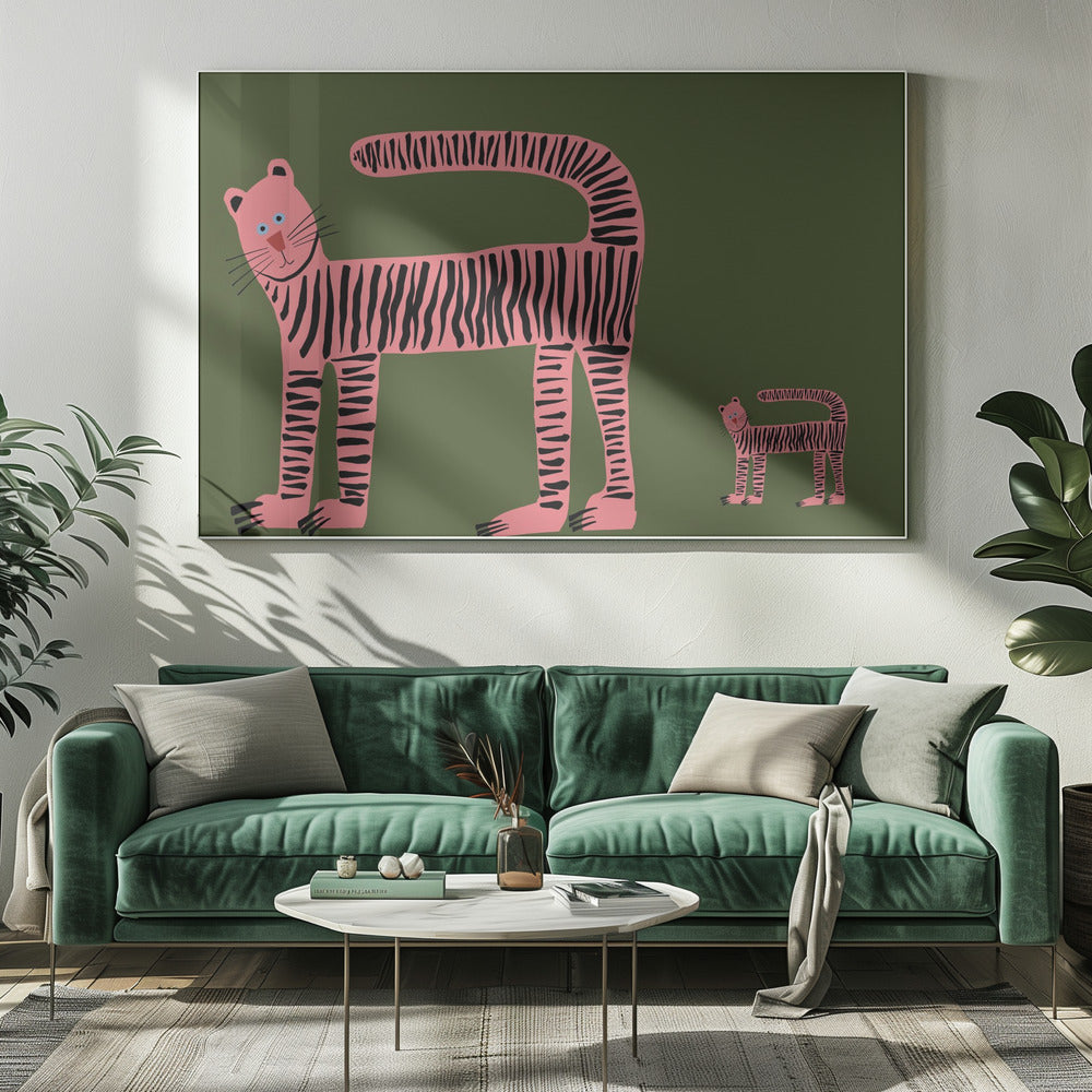 Tiger cat and cub baby | Canvas