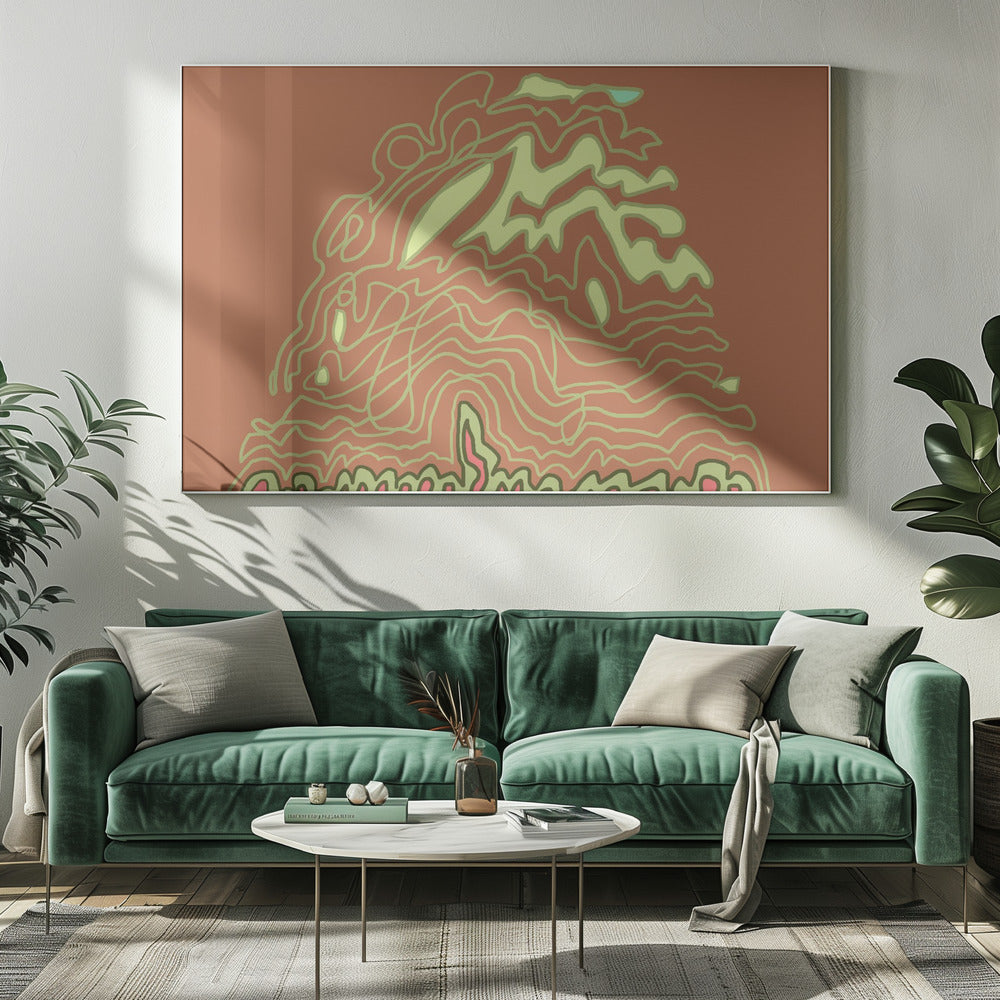 Line Drawing Rusts brownns | Canvas