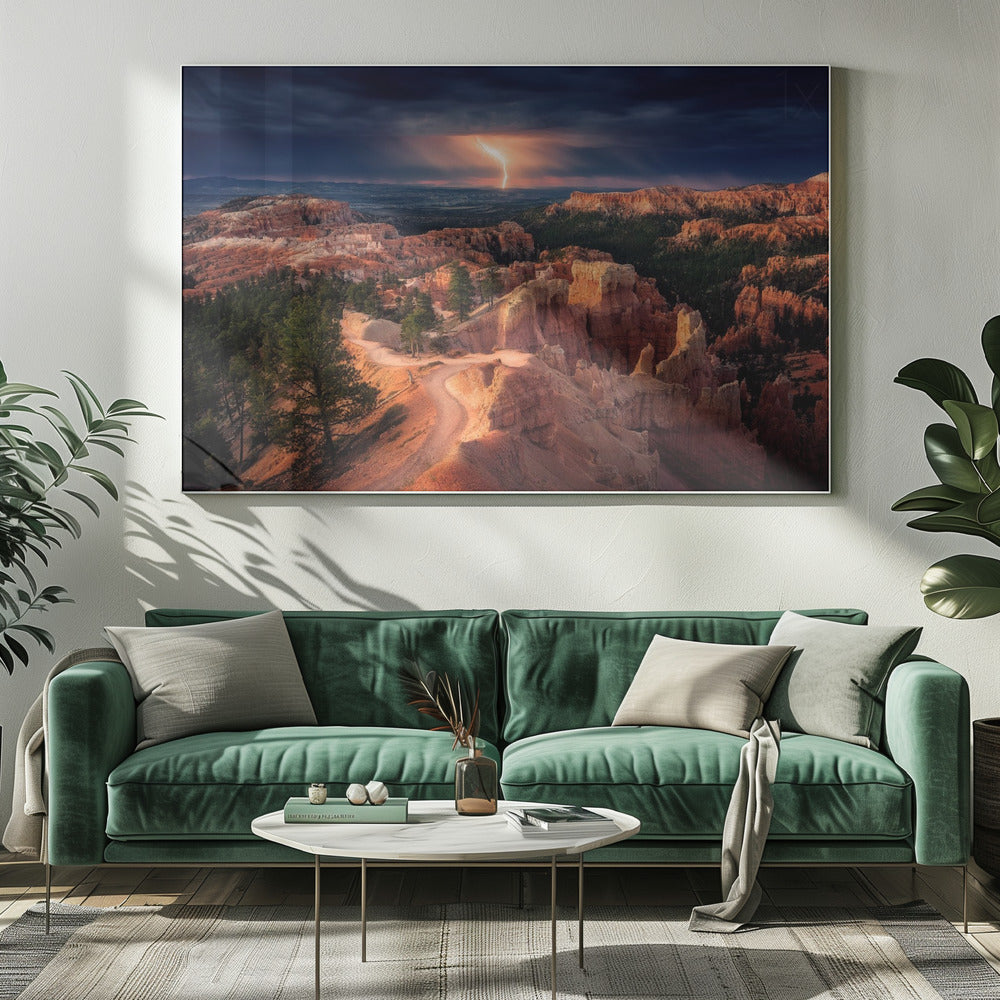 Lightning over Bryce Canyon | Canvas