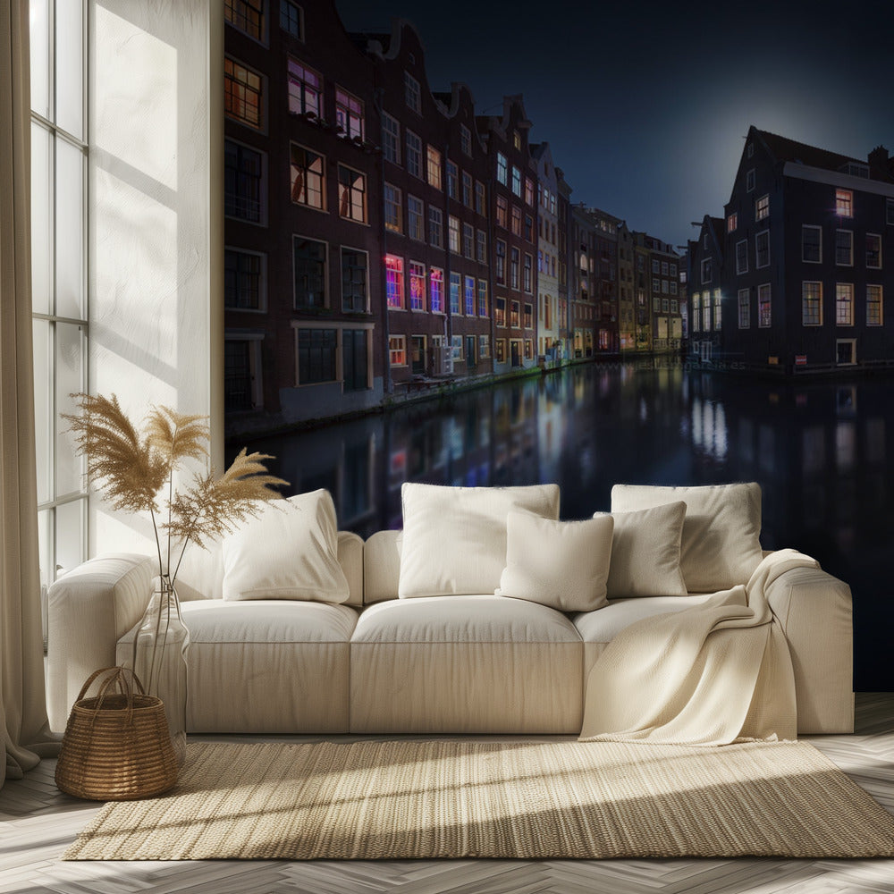 Mondlicht über Amsterdam | Hintergrundbild