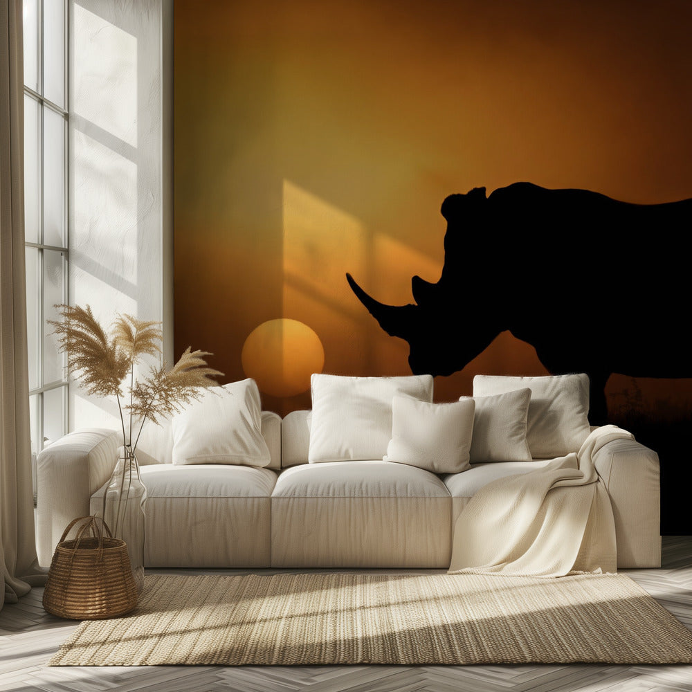 Nashorn Sonnenaufgang | Tapete