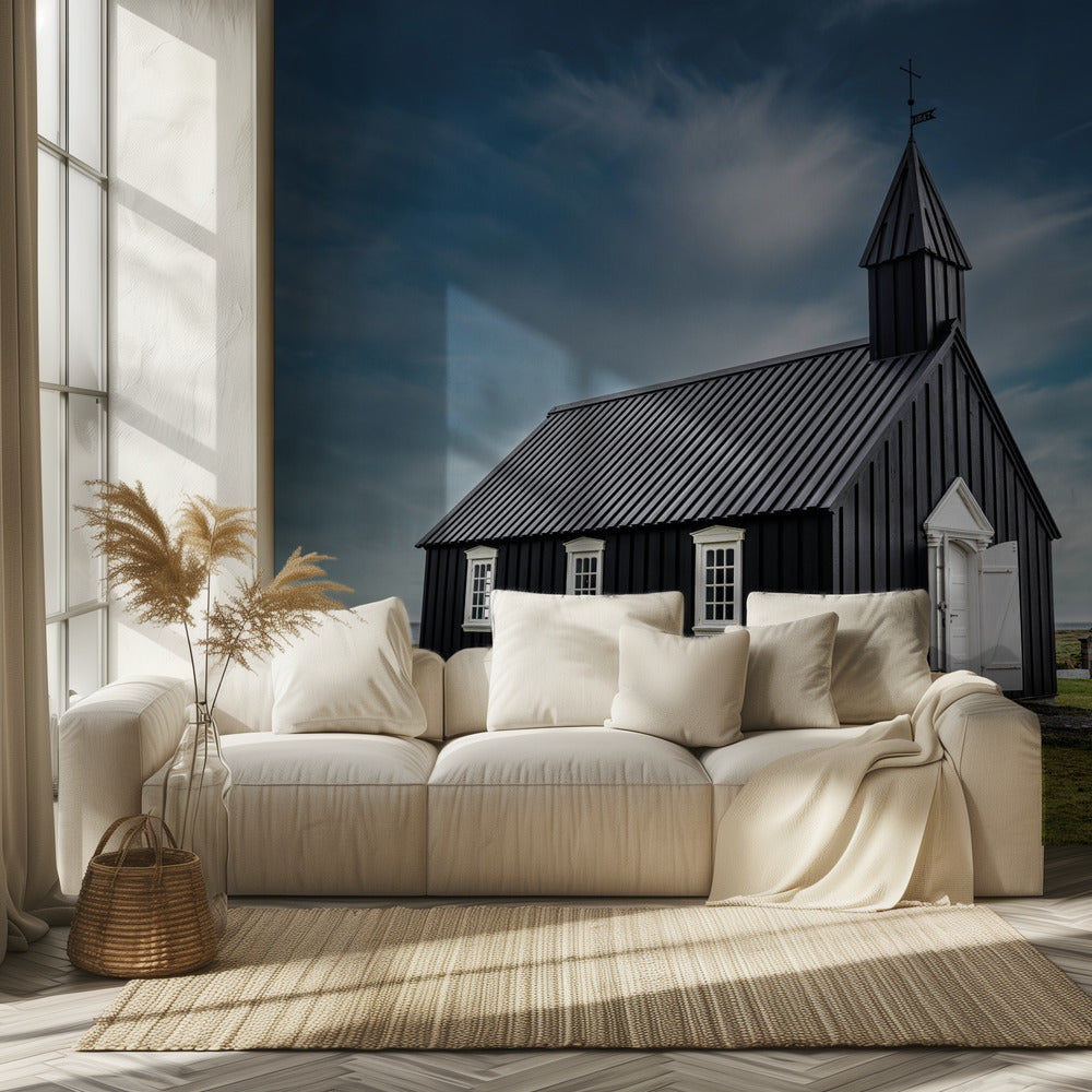 Schwarze Kirche in Island | Hintergrundbild