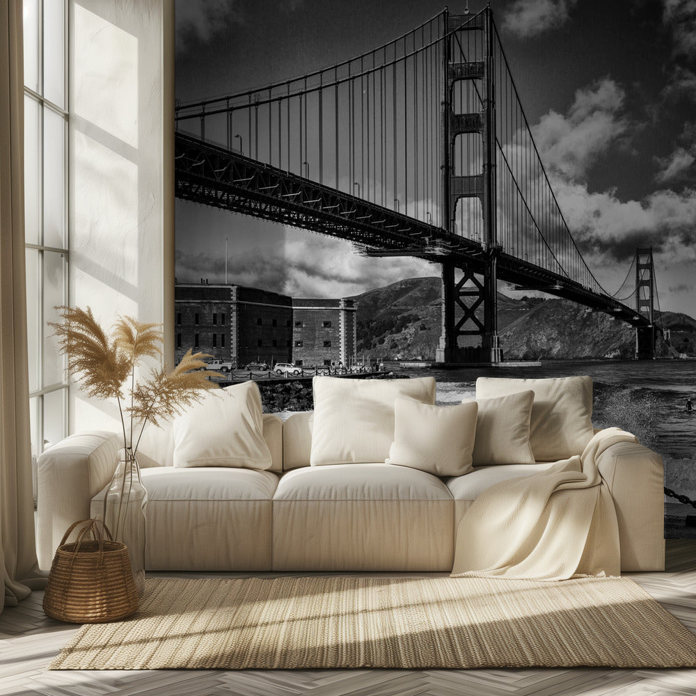 Surfen unter der Golden Gate Bridge | Hintergrundbild
