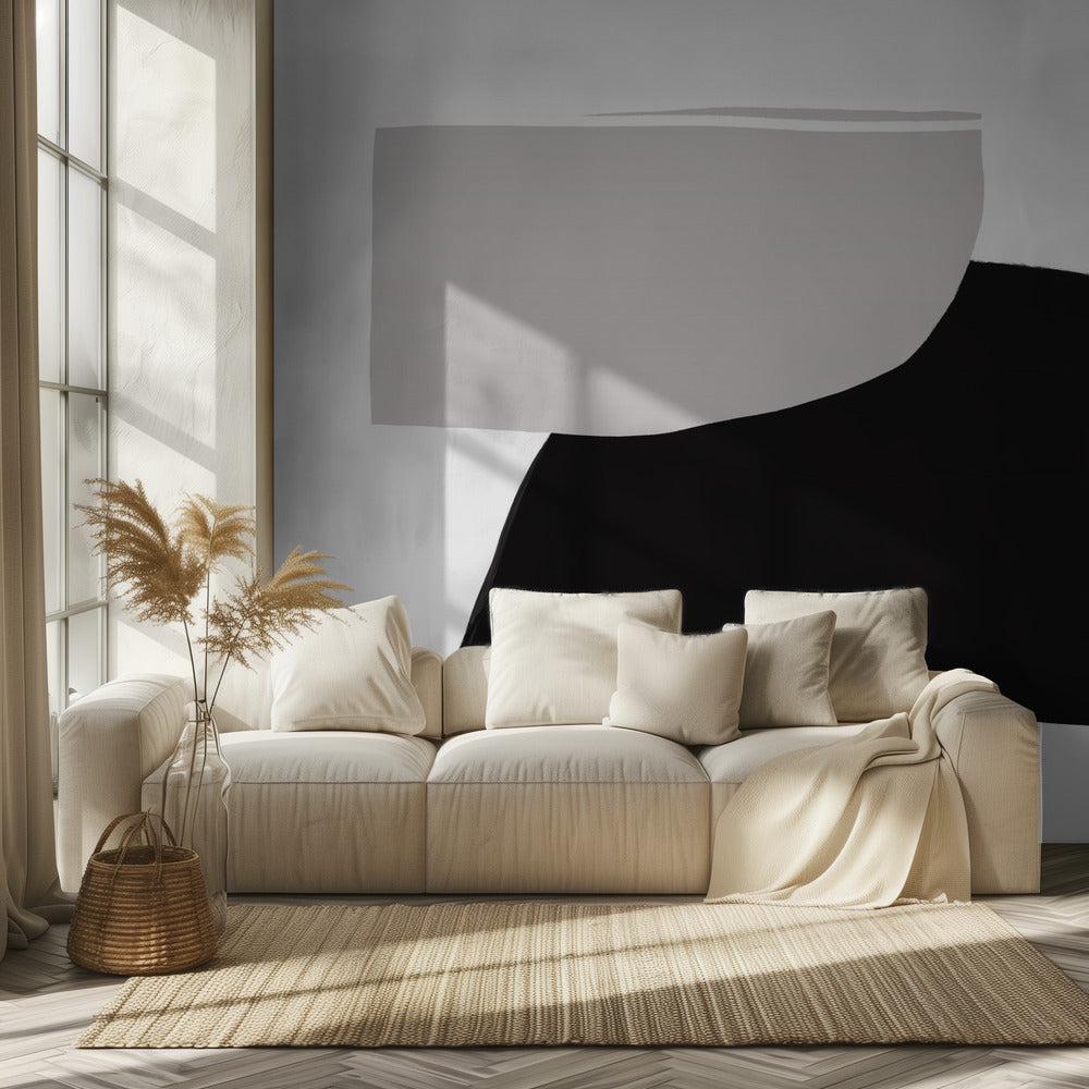 Monochrome organische Formen | Tapete