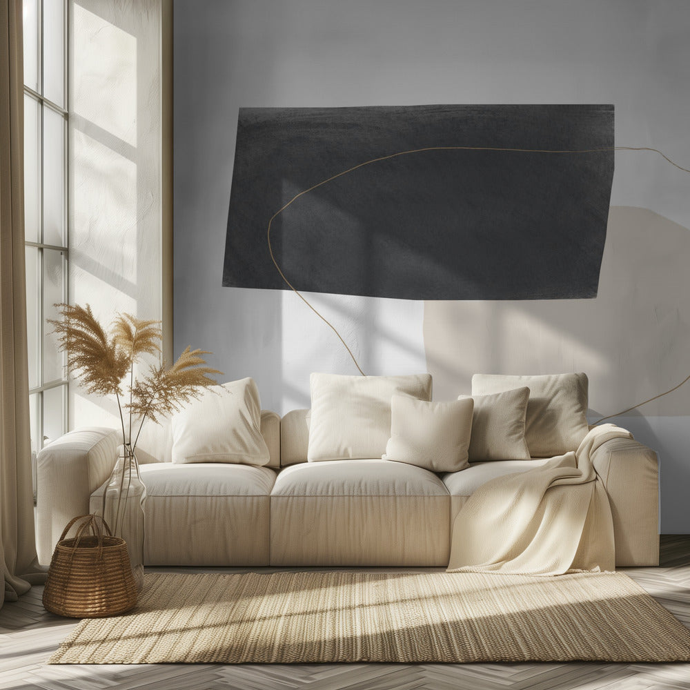 Geometrische Formen in Schwarz, Grau und Beige | Tapete