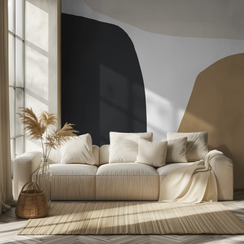 Geometrische Formen in neutralen Tönen | Tapete