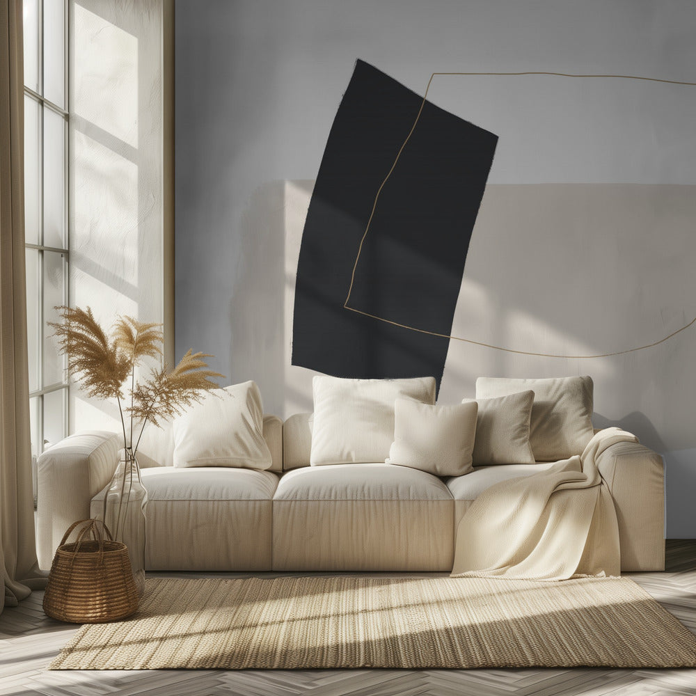 Geometrische Formen und einfache Linien in neutralen Tönen | Tapete