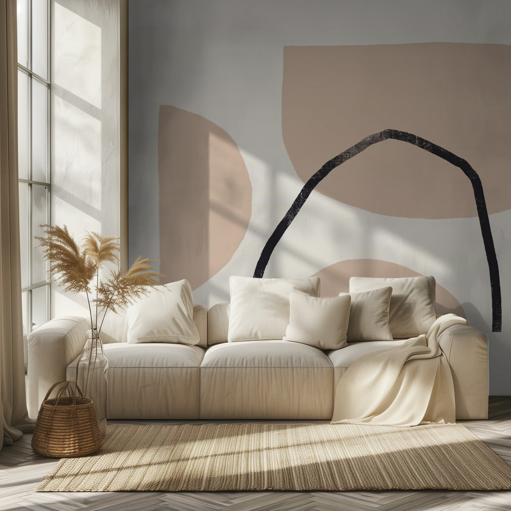 Geometrische Formen in Erdtönen | Tapete