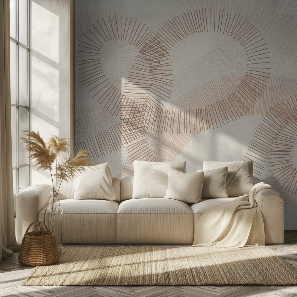 calming essentials Curved Lines sand | Wallpaper