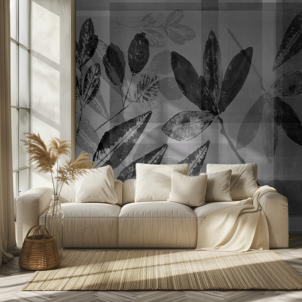 Abstract Botanicals in Neutral Tones | Wallpaper