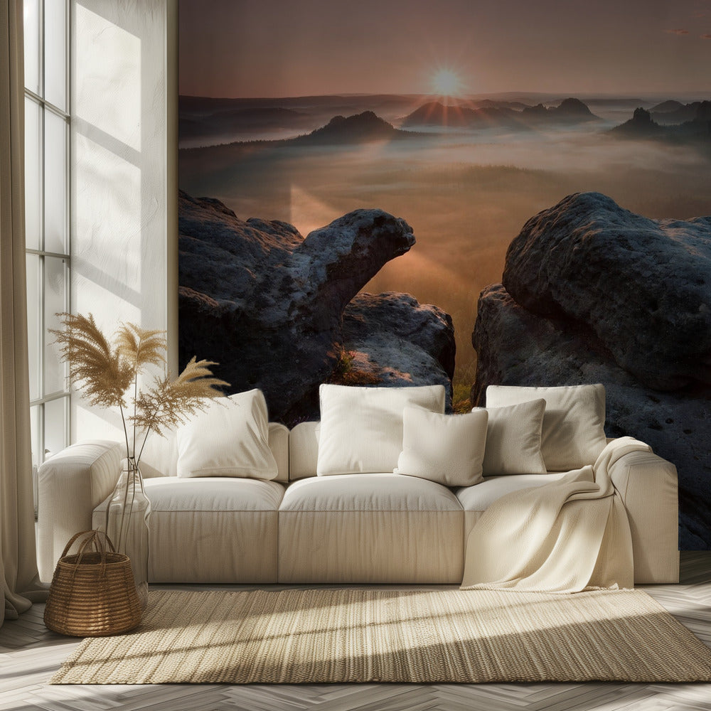 Sonnenaufgang auf den Felsen | Hintergrundbild