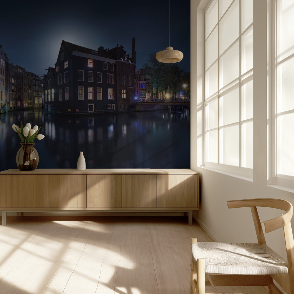 Mondlicht über Amsterdam | Hintergrundbild