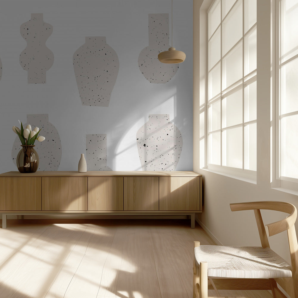 Abstrakte Vasen Beige | Tapete