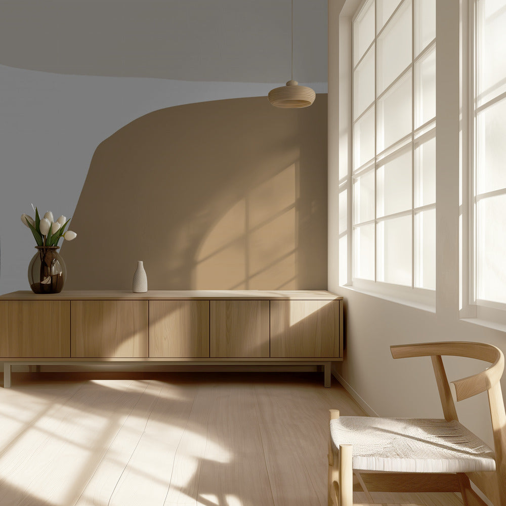 Geometrische Formen in neutralen Tönen | Tapete