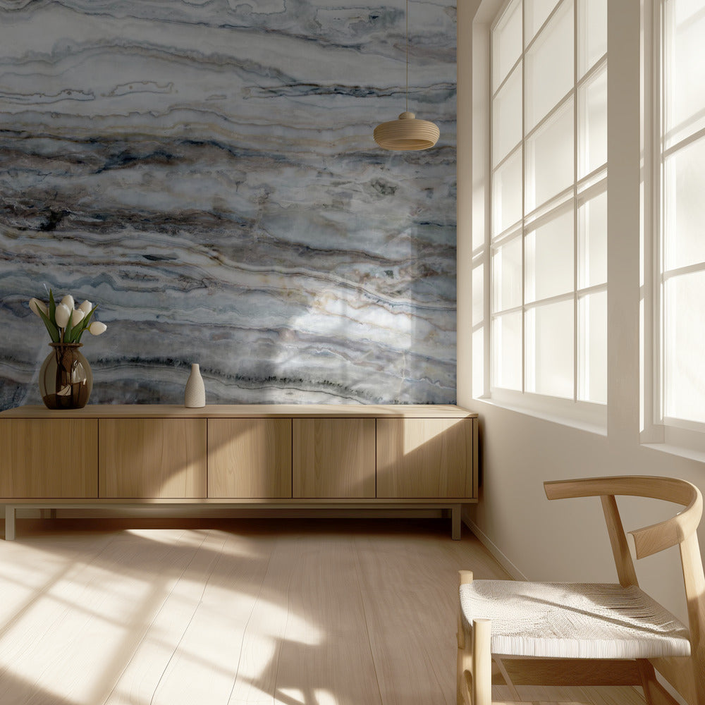 Blue and White Marble 08 | Wallpaper