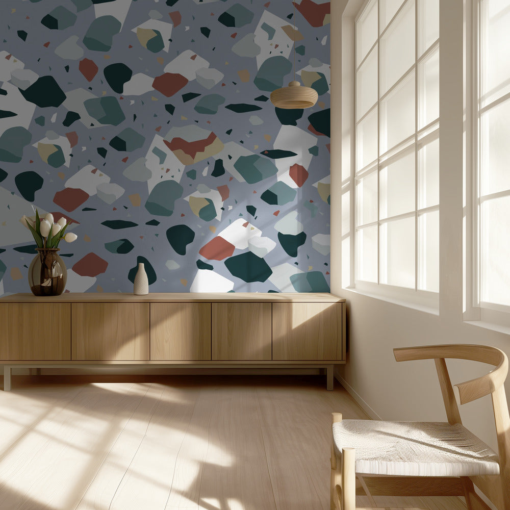 Terrazzo_Blue | Wallpaper