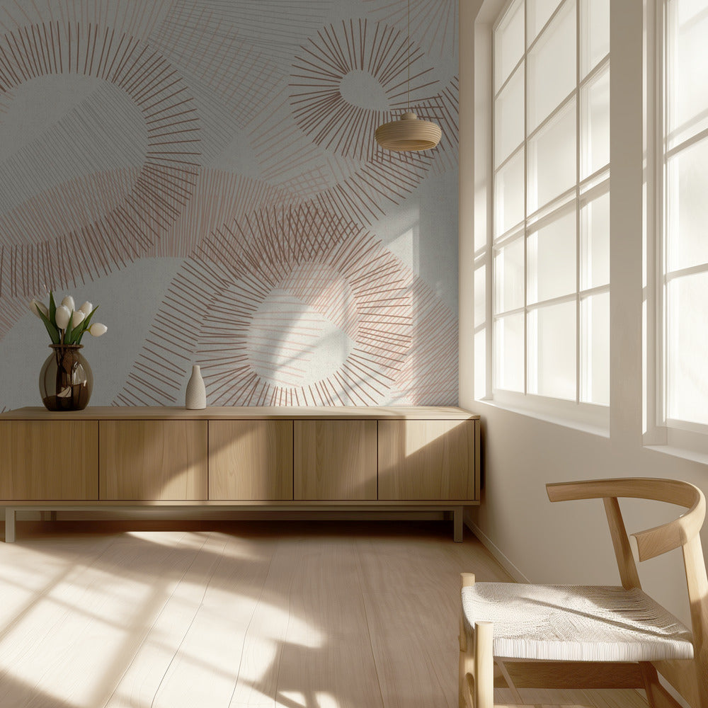 calming essentials Curved Lines sand | Wallpaper