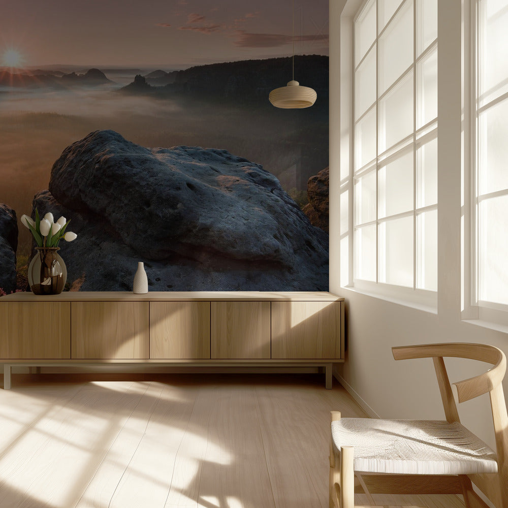 Sonnenaufgang auf den Felsen | Hintergrundbild