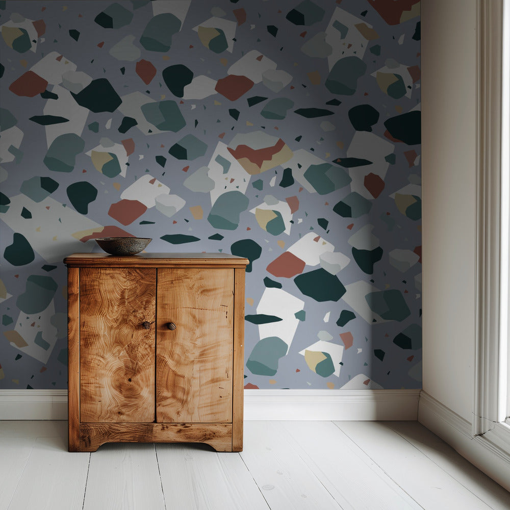 Terrazzo_Blue | Wallpaper
