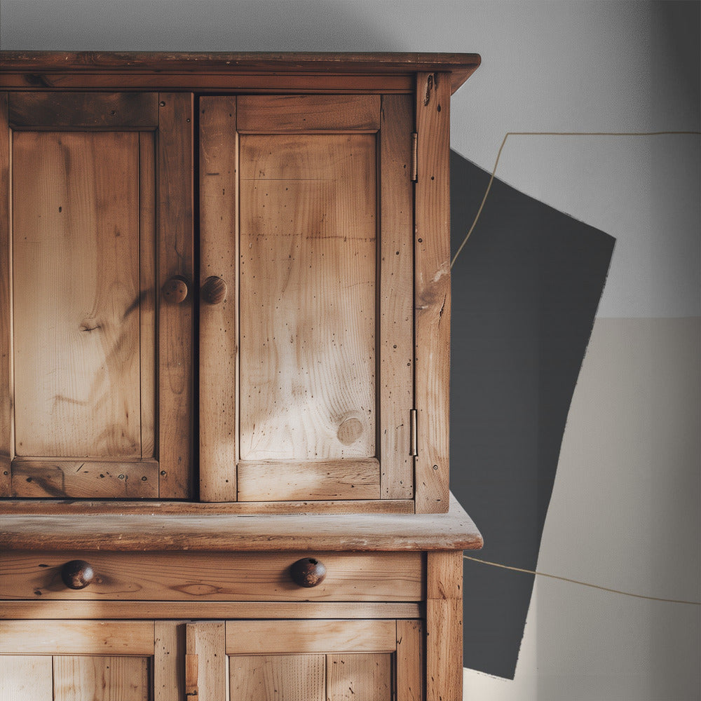 Geometrische Formen und einfache Linien in neutralen Tönen | Tapete