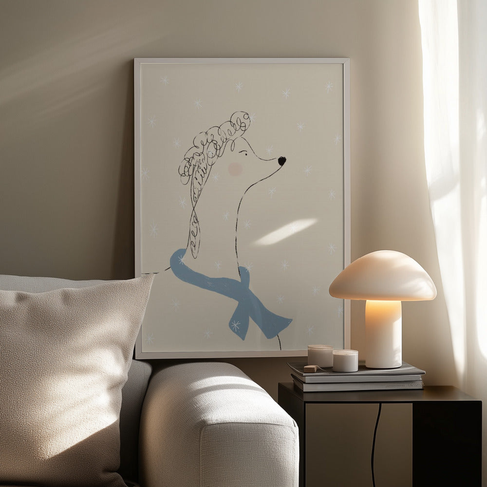 Pudel im Schnee | Poster