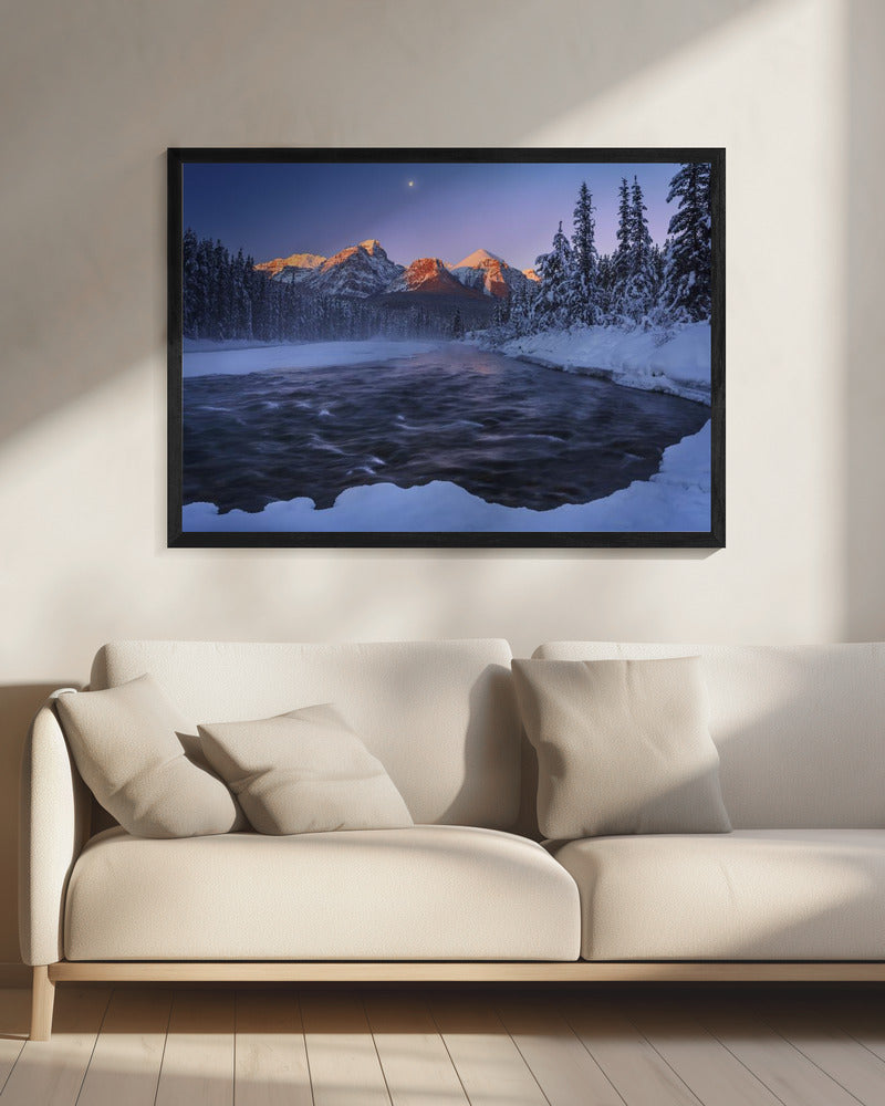 Kanadische Rockies im Winter | Leinwand
