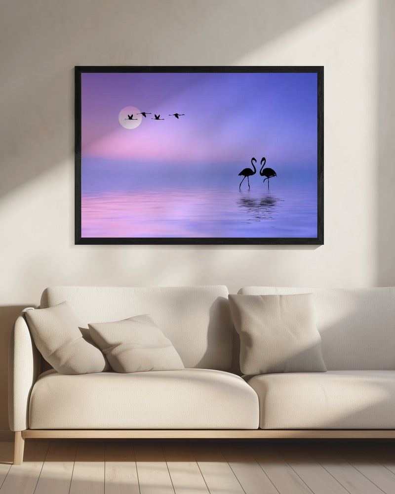 Fliegender Flamingo | Leinwand