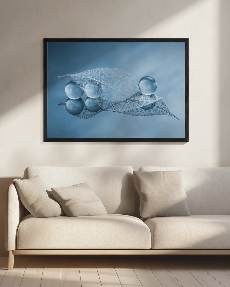 Trockenes Blatt und Blasen | Leinwand