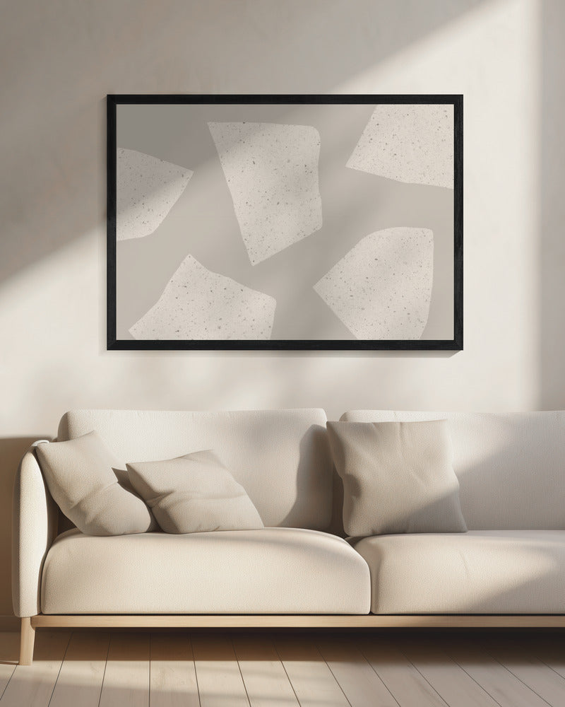 Unregelmäßige hellbeige Formen | Leinwand