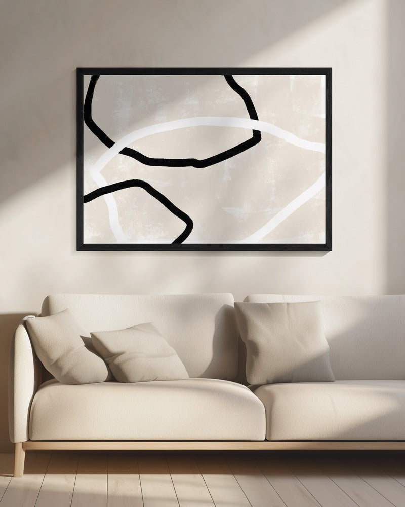 Schwarze und weiße Linien | Leinwand