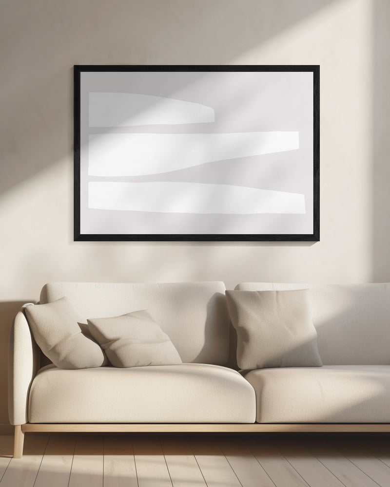 Minimalistische weiße Formen | Leinwand