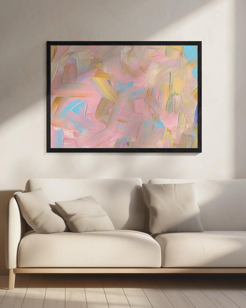 Lebendige Pinselstriche in Pastelltönen | Leinwand