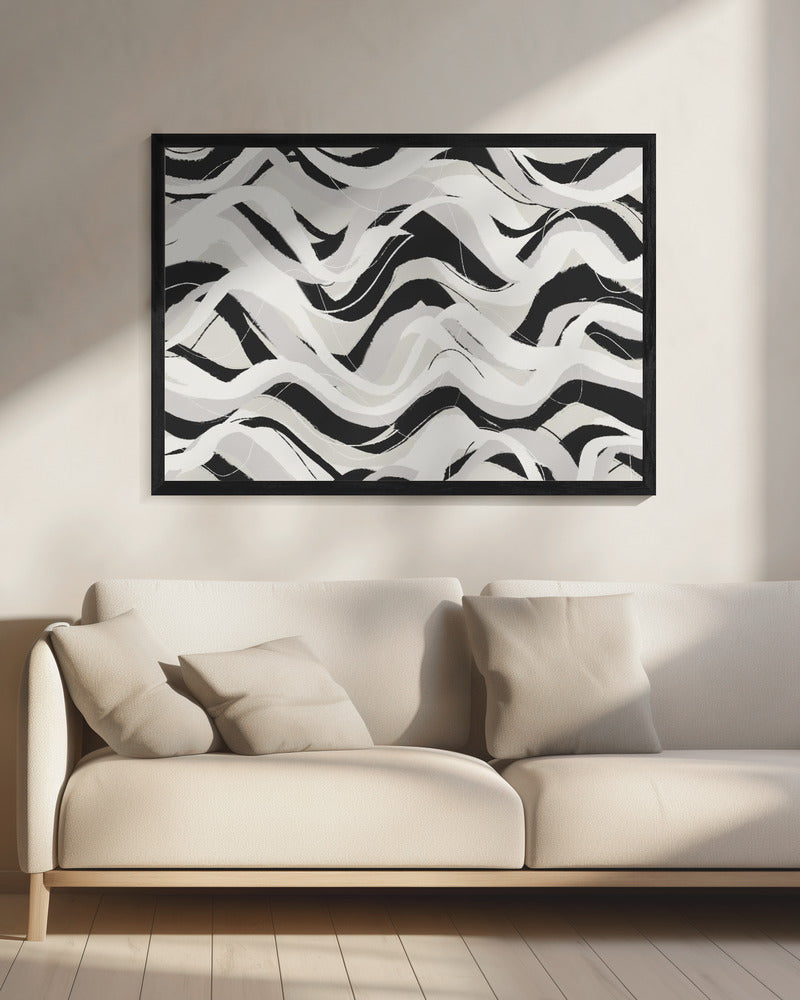 Monochrome Wellen | Leinwand