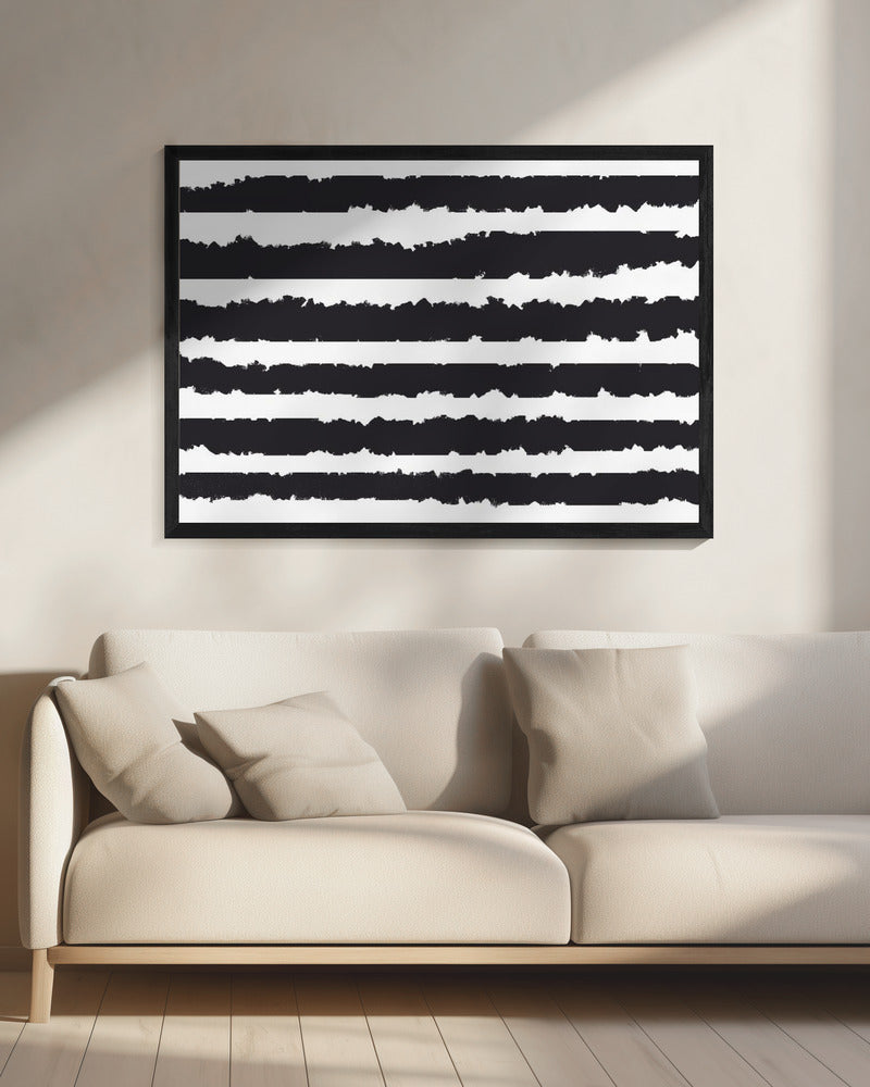 Schwarze Linien auf weißem Hintergrund | Leinwand