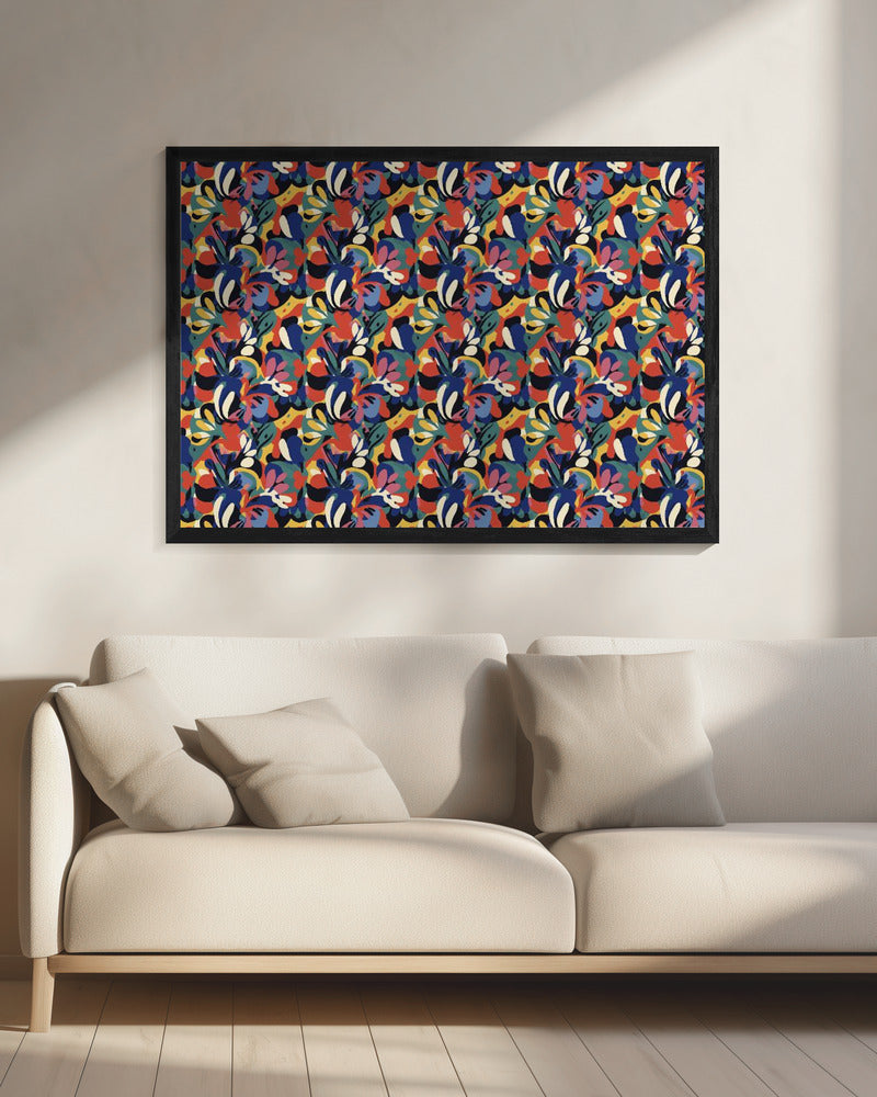 Lebendige Blumenwellen | Leinwand