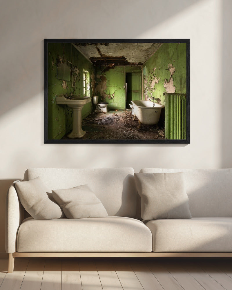Grünes Badezimmer | Leinwand