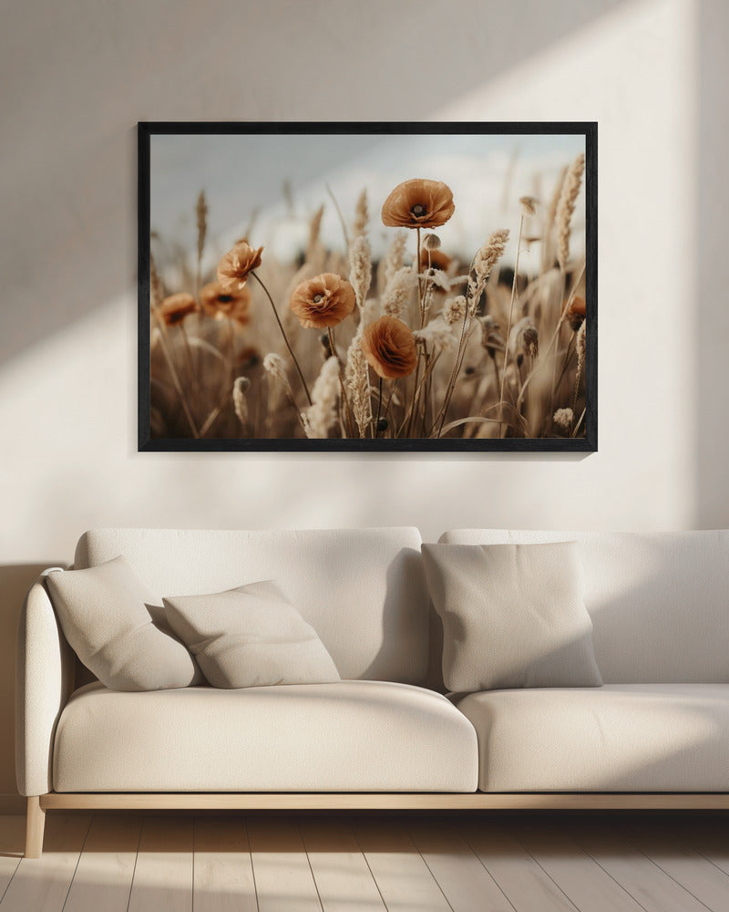 Mohnblumen im Wind | Leinwand
